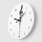 MELTPOINT WHITE Black G-Clef Custom Numbers Grote Klok (Hoek)