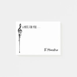 MELTPOINT WHITE Black G-Clef 'Il Maestro' Custom Post-it® Notes