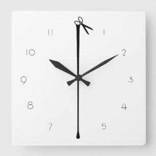 MELTPOINT WHITE Hot Black Scissors Vierkante Klok