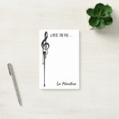 MELTPOINT WIT Zwart G-Clef 'La Maestra' Aangepast Post-it® Notes (Kantoor)