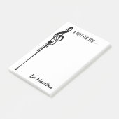 MELTPOINT WIT Zwart G-Clef 'La Maestra' Aangepast Post-it® Notes (Schuin)