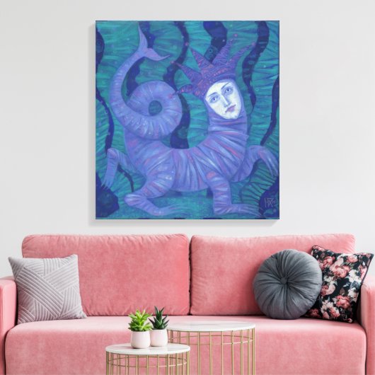 Melusine, Melusina, fantasie, surrealistisch, wate Canvas Afdruk (Insitu (Woonkamer))