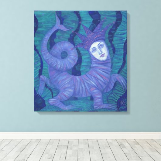 Melusine, Melusina, fantasie, surrealistisch, wate Canvas Afdruk (Insitu (Houten vloer))