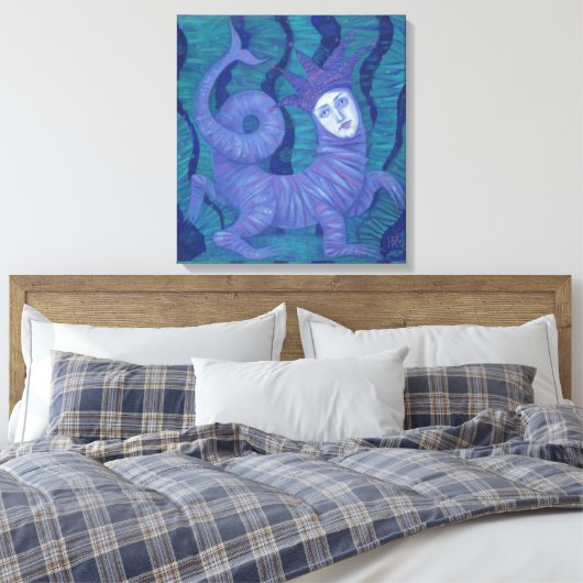 Melusine, Melusina, fantasie, surrealistisch, wate Canvas Afdruk (Insitu (Slaapkamer))