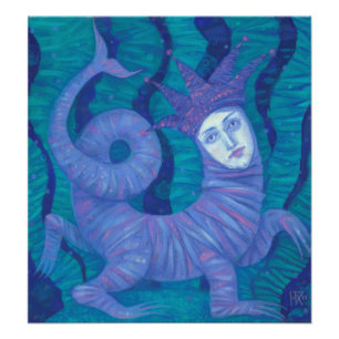 Melusine, Melusina, fantasie, surrealistisch, wate Foto Afdruk