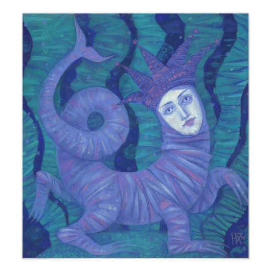 Melusine, Melusina, fantasie, surrealistisch, wate Foto Afdruk (Voorkant)