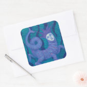 Melusine, Melusina, fantasie, surrealistisch, wate Vierkante Sticker (Envelop)