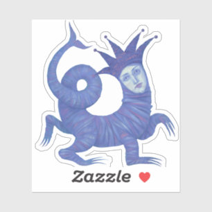 Melusine, onderwater magisch wezen, fantasie kunst sticker