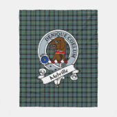 Melville Clan Badge Tartan Pset Fleece Deken (Voorkant)