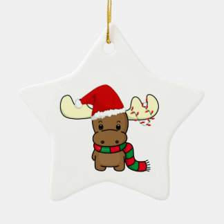 Melvin Moose As Santa Keramisch Ornament