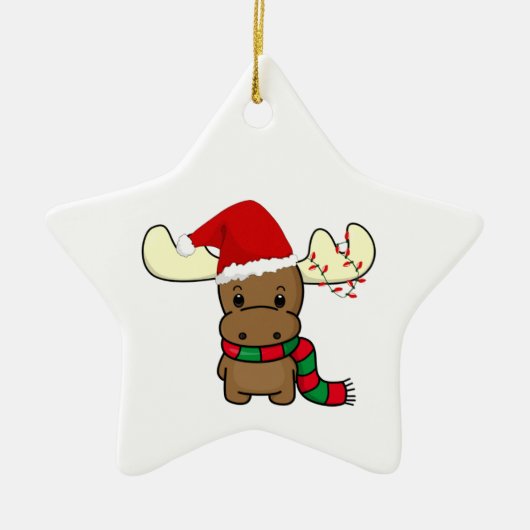 Melvin Moose As Santa Keramisch Ornament (Voorkant)