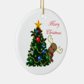 Melvin Moose Peeking Keramisch Ornament (Rechts)