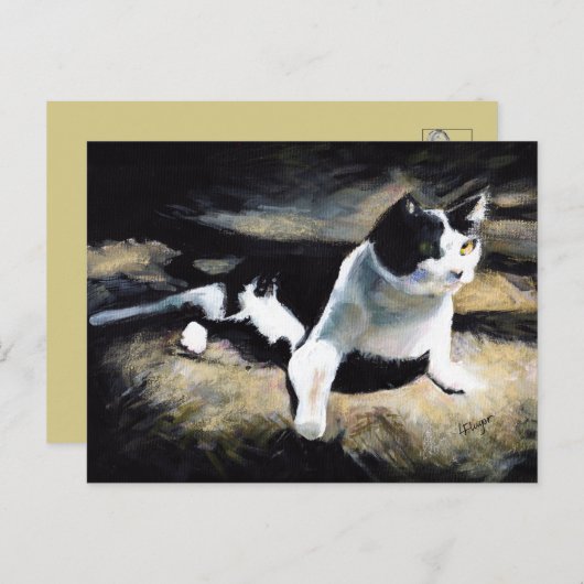 Melvin the Cat Fine Art Briefkaart (Voorkant / Achterkant)
