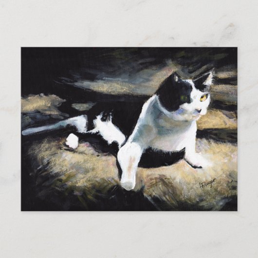 Melvin the Cat Fine Art Briefkaart (Voorkant)
