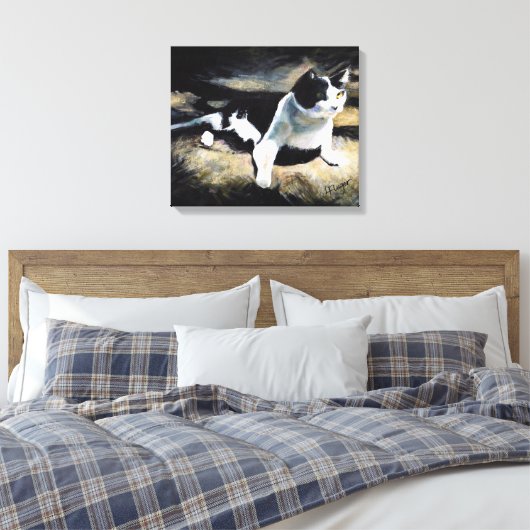 Melvin the Cat Fine Art Canvas Afdruk (Insitu (Slaapkamer))