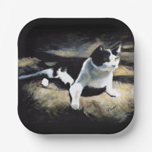 Melvin the Cat Fine Art Papieren Bordje