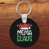 Mema Claus Christmas Lights Pajama Family Matching Sleutelhanger (Voorkant)