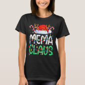 Mema Claus Kerstlichten Pyjama Familie Matching T-shirt (Voorkant)