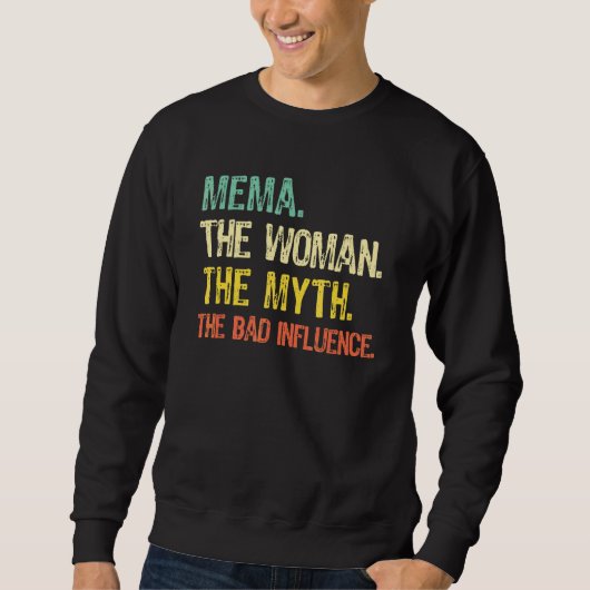 Mema De Vrouw De Mythe De Slechte Invloed Retro Trui (Voorkant)