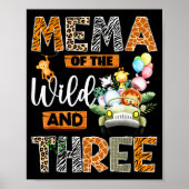 Mema Of The Wild And Three 3rd Birthday Boy Safari Poster (Voorkant)
