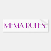 "MEMA-REGELS!" Bumpersticker (Voorkant)