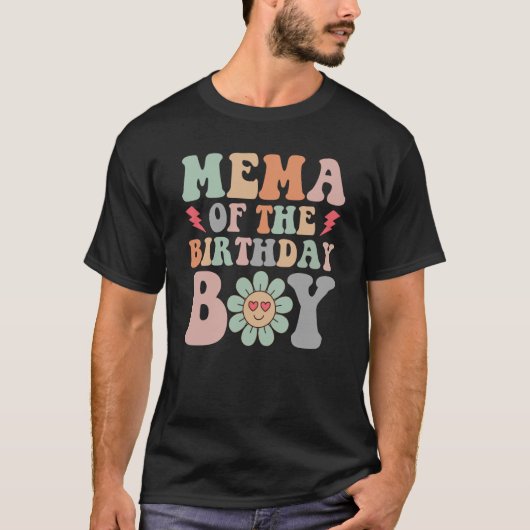 Mema van de Birthday Boy Moederdag Birthday Wome T-shirt (Voorkant)