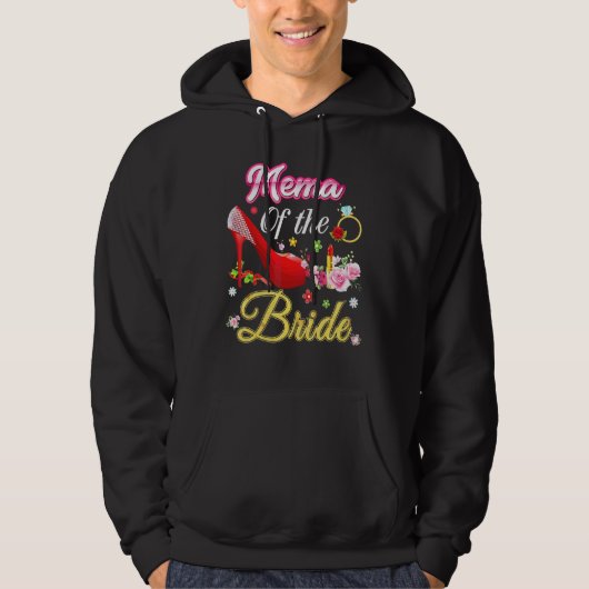 Mema van de Bride Happy Wedding Flower Pink Shoe Hoodie (Voorkant)