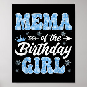Mema Van De Verjaardag Meisje Sneeuwvlokken Winter Poster