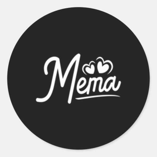 Mema van kleinkinderen Mema voor oma Mema Ronde Sticker (Voorkant)