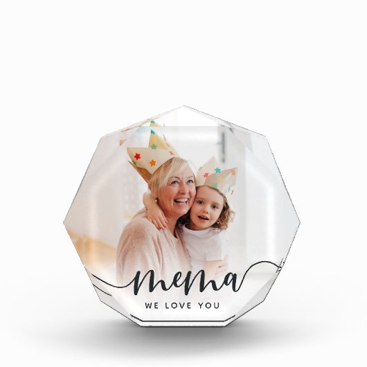 Mema waar we van houden | Grandma Script Overlay Fotoblokken (Voorkant)