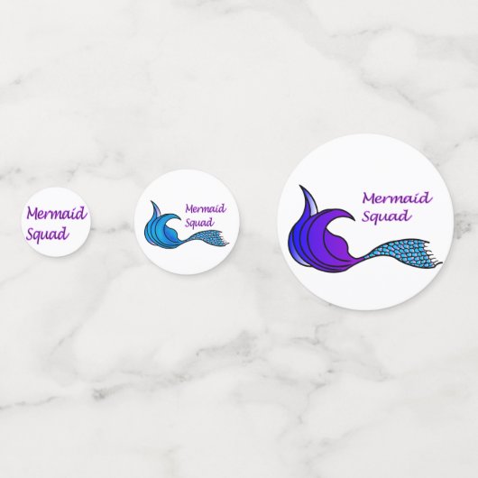 Memaid Squad mermaid tails op tafel confetti (Voorkanten)