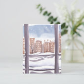 Mema's raam | Sneeuwstad raam schilderen kaart (Staand voorkant)