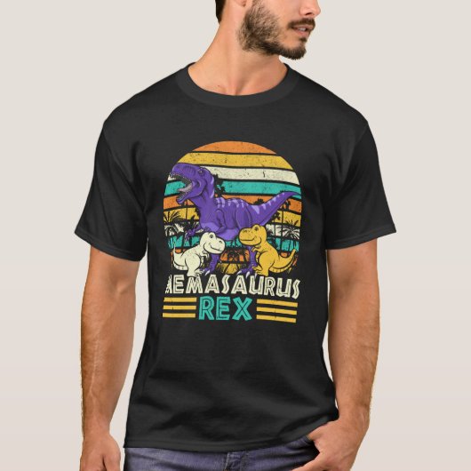 Memasaurus 2 Kinder Dinosaurus Retro T-shirt (Voorkant)