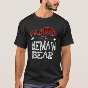 Memaw Beer Drie kubs Red Pset Mama Kerstpaj T-shirt