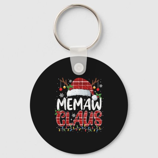 Memaw Claus Christmas Lights Pajama Family Matchin Sleutelhanger (Voorkant)