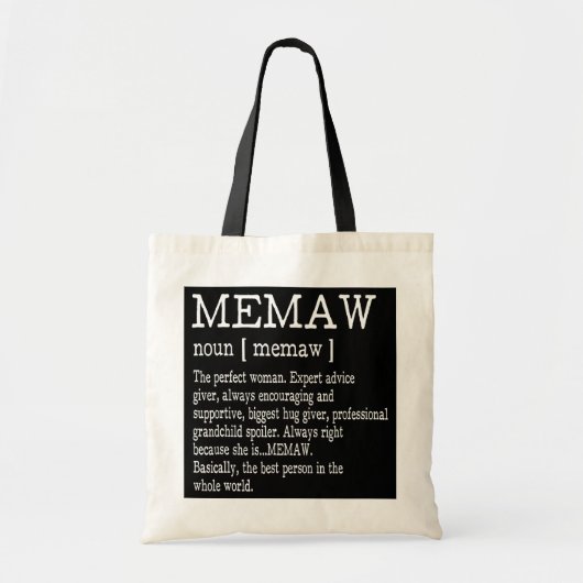 memaw definitie memaw dictionary oma mors tote bag (Voorkant)