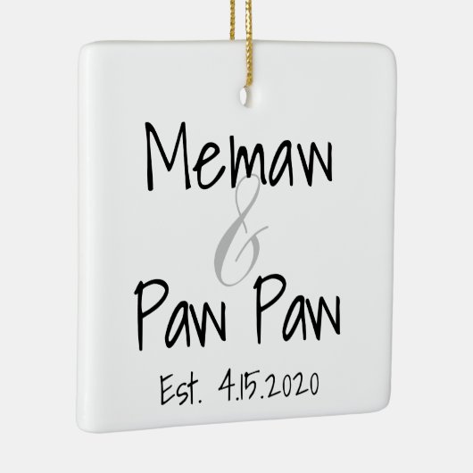 Memaw en Paw First Grandchild Ornament (Rechts)
