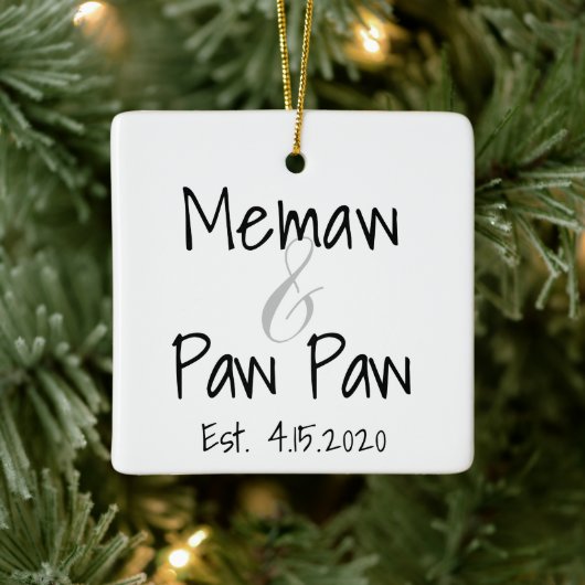Memaw en Paw First Grandchild Ornament (Boom)