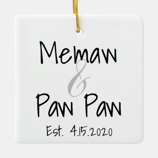 Memaw en Paw First Grandchild Ornament (Voorkant)