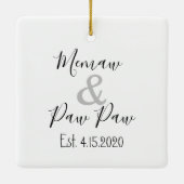Memaw en Paw First Grandchild Ornament (Achterkant)