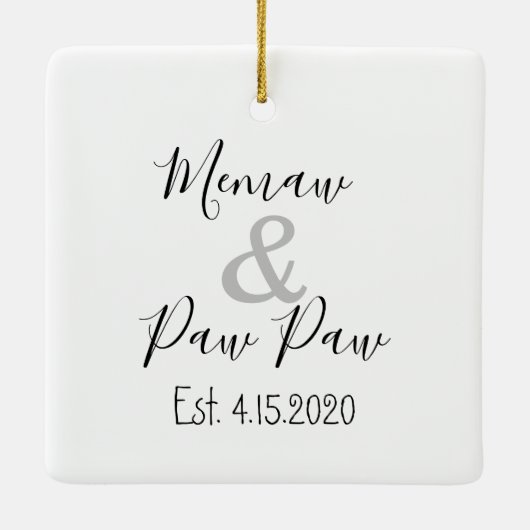 Memaw en Paw First Grandchild Ornament (Achterkant)