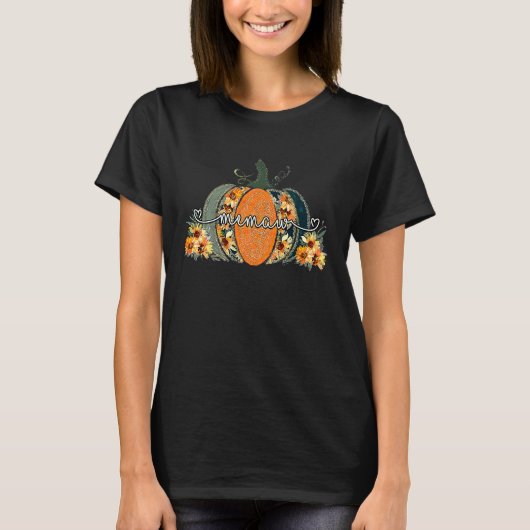 Memaw Fall Pumpkin Sunflowers Autumn Thanksgiving T-shirt (Voorkant)