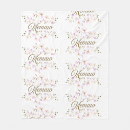 Memaw Floral Blanket Fleece Deken
