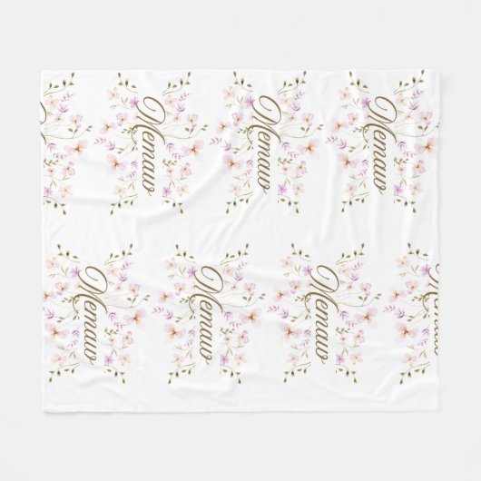 Memaw Floral Blanket Fleece Deken (Voorkant (Horizontaal))