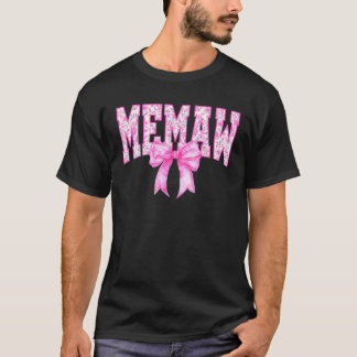 Memaw Floral Toile Roze Coquette Boog Oma Voor M T-shirt