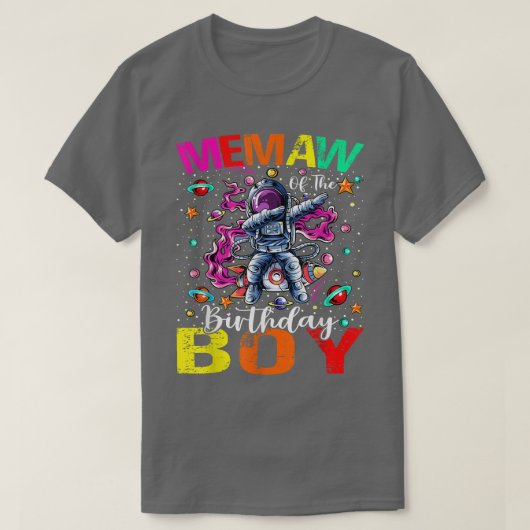 Memaw Of the Birthday Boy Astronaut Boy Space Them T-shirt (Design voorkant)