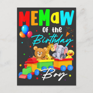 Memaw Of The Birthday Boys Train Family Safari Ani Briefkaart