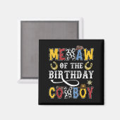 Memaw Of The Birthday Cowboy Western Rodeo Memaw  Magneet (Voorkant / Achterkant)