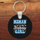 Memaw Of The Birthday Girl Snowflakes Winter Chris Sleutelhanger (Voorkant)