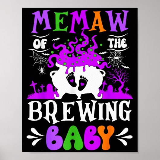 Memaw Of The Brewing Baby Grandma To Be Halloween  Poster (Voorkant)